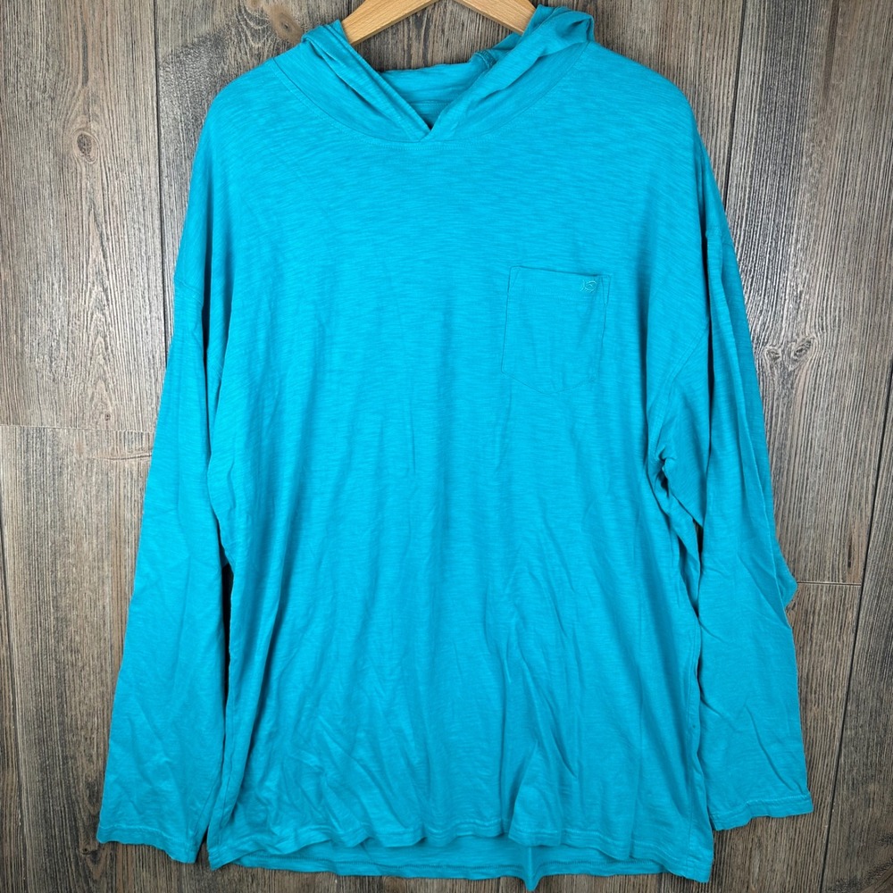 Southern Tide SunFarer Collection Hoodie Mens XXL Blue Slub Cotton Pocket Tee